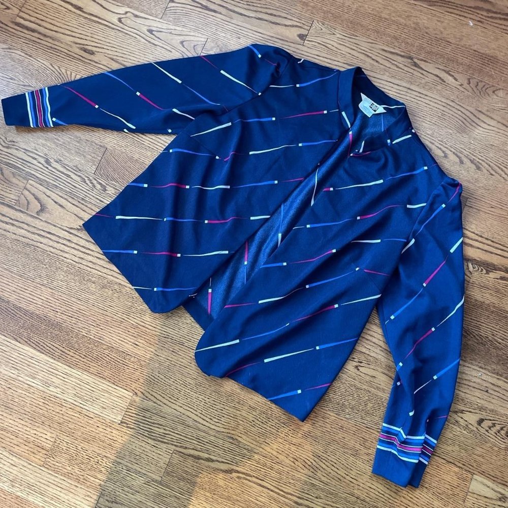 Vintage Navy Blue 90s Cardigan